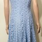 Leslie Fay Fit  and Flare Lace Blue Sleeveless Dress Sz 4