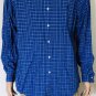 Polo Ralph Lauren Men's Blue Plaid Button-Down Poplin Shirt L/S Classic Fit Sz L