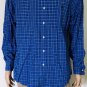Polo Ralph Lauren Men's Blue Plaid Button-Down Poplin Shirt L/S Classic Fit Sz L