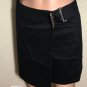 Burberry Blue Label Solid Black Khaki Mini Wrap Skirt Womens Rare