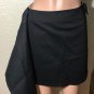 Burberry Blue Label Solid Black Khaki Mini Wrap Skirt Womens Rare