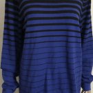 Neiman Marcus Women's Superfine 100% Cashmere Red, Blue Striped Sweater L