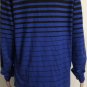 Neiman Marcus Women's Superfine 100% Cashmere Red, Blue Striped Sweater L