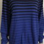 Neiman Marcus Women's Superfine 100% Cashmere Red, Blue Striped Sweater L