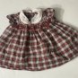 Ralph Lauren  Red Green White Plaid Peter Pan Smocked Dress Baby Girls Sz 6M