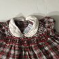 Ralph Lauren  Red Green White Plaid Peter Pan Smocked Dress Baby Girls Sz 6M