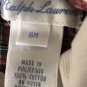 Ralph Lauren  Red Green White Plaid Peter Pan Smocked Dress Baby Girls Sz 6M