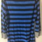 Patagonia Women's Blue/Black Organic Cotton Tencel Striped 3/4 Sleeve Dress Sz S