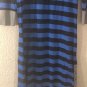 Patagonia Women's Blue/Black Organic Cotton Tencel Striped 3/4 Sleeve Dress Sz S