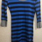Patagonia Women's Blue/Black Organic Cotton Tencel Striped 3/4 Sleeve Dress Sz S