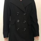 New York & Company Double Breasted Wool Blend Coat Black Sz 12 New York & Company Double Breasted Wool Blend Coat Black Sz 12