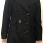 New York & Company Double Breasted Wool Blend Coat Black Sz 12