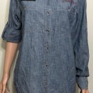 Ralph Lauren Jeans Co Button Up Denim Shirt Chambray Blue Anchor Print Sz L Ralph Lauren Jeans Co Button Up Denim Shirt Chambray Blue Anchor Print Sz L