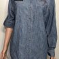 Ralph Lauren Jeans Co Button Up Denim Shirt Chambray Blue Anchor Print Sz L