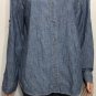 Ralph Lauren Jeans Co Button Up Denim Shirt Chambray Blue Anchor Print Sz L