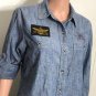 Ralph Lauren Jeans Co Button Up Denim Shirt Chambray Blue Anchor Print Sz L