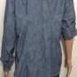 Ralph Lauren Jeans Co Button Up Denim Shirt Chambray Blue Anchor Print Sz L