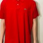 Lacoste Men&acirc;��s Short Sleeve Solid Red Polo Shirt Size 8