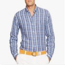 Polo Ralph Lauren Men's Button Down L/S Plaid Linen Shirt Blue Size XLT Tall NWT Polo Ralph Lauren Men's Button Down L/S Plaid Linen Shirt Blue Size XLT Tall NWT
