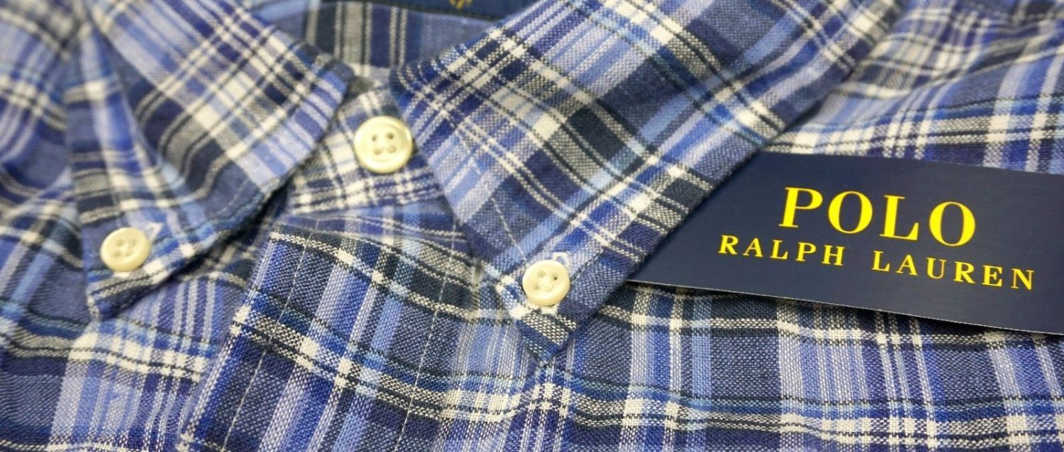 Polo Ralph Lauren Men's Button Down L/S Plaid Linen Shirt Blue Size XLT