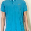 Lacoste Mens Polo Short Sleeve Logo Cotton Blue Shirt Sz Medium Lacoste Mens Polo Short Sleeve Logo Cotton Blue Shirt Sz Medium