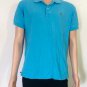 Lacoste Mens Polo Short Sleeve Logo Cotton Blue Shirt Sz Medium