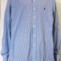 Ralph Lauren Men's Long Sleeves Button-Up Blue & White Check Shirt Sz 2XL
