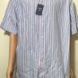 Daniel Cremieux Mens Button Down Short Sleeve Oxford Stripe Classic Shirt Sz 2XL