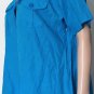 Under Armour Heat Gear 1/2 Button Pullover Shirt XL Blue S/S Cotton Blend Vtg