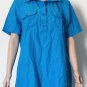 Under Armour Heat Gear 1/2 Button Pullover Shirt XL Blue S/S Cotton Blend Vtg