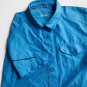 Under Armour Heat Gear 1/2 Button Pullover Shirt XL Blue S/S Cotton Blend Vtg