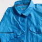 Under Armour Heat Gear 1/2 Button Pullover Shirt XL Blue S/S Cotton Blend Vtg