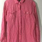 Tommy Bahama 100% Linen Women's L/S Button Down Pink Shirt Top Pockets Sz L