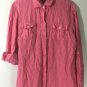 Tommy Bahama 100% Linen Women's L/S Button Down Pink Shirt Top Pockets Sz L