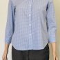 Lauren Ralph Lauren Womens Button Up 3/4 Sleeve Blue White Check Shirt Sz P/S