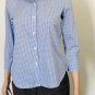 Lauren Ralph Lauren Womens Button Up 3/4 Sleeve Blue White Check Shirt Sz P/S