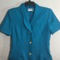 Kasper ASL Women's Short Sleeve Button Front Lined Blue Suit Dress Size 6