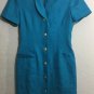 Kasper ASL Women's Short Sleeve Button Front Lined Blue Suit Dress Size 6