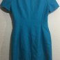 Kasper ASL Women's Short Sleeve Button Front Lined Blue Suit Dress Size 6