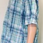 Daniel Cremieux Signature Mens Blue Cotton Blend Short Sleeve Plaid Shirt Sz 2XL