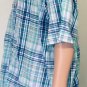 Daniel Cremieux Signature Mens Blue Cotton Blend Short Sleeve Plaid Shirt Sz 2XL
