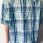 Daniel Cremieux Signature Mens Blue Cotton Blend Short Sleeve Plaid Shirt Sz 2XL