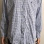 Ralph Lauren Men's Sz Large Blue White Check 100% Cotton Stretch Dress Shirt