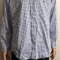 Ralph Lauren Men's Sz Large Blue White Check 100% Cotton Stretch Dress Shirt