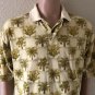 TOMMY BAHAM An Original Mens Polo Short Sleeve Shirt Palm Trees Pattern Size M