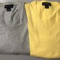 Brooks Brothers Menâs Gray/Yellow V Neck Sweater Pullover 100% Supima Cotton XL