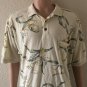 Tommy Bahama Men's Macau Short Sleeve Yellow Floral Polo Shirt Vintage size L