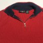 Polo Jeans Co Ralph Lauren Women's 1/4 Zip Long Sleeve Sweater Red Sz XL