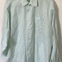 Tommy Bahama Men's Green Striped Button Up Dress Shirt Size 17 34-35