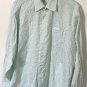 Tommy Bahama Men's Green Striped Button Up Dress Shirt Size 17 34-35